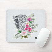 Schönes Leopard Head Portrait in Wasserfarbe Mousepad (Mit Mouse)