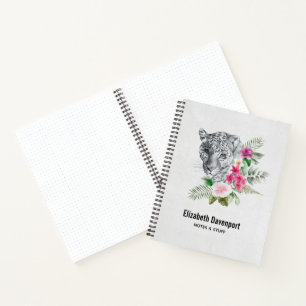 Schönes Leopard Head Portrait in Wasserfarbe Notizblock