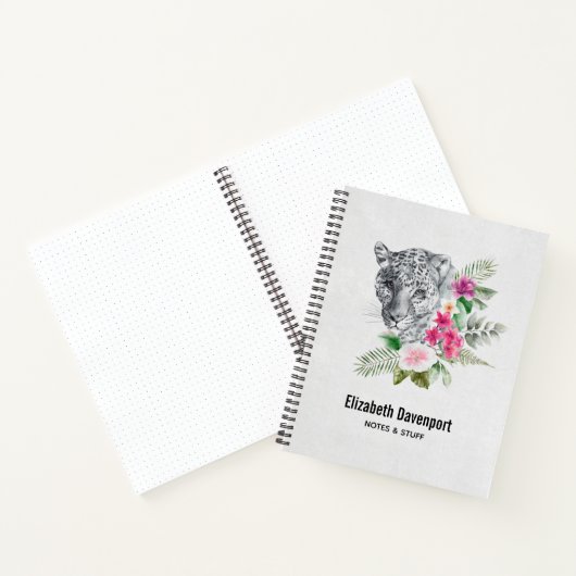 Schönes Leopard Head Portrait in Wasserfarbe Notizblock (Innenseite)