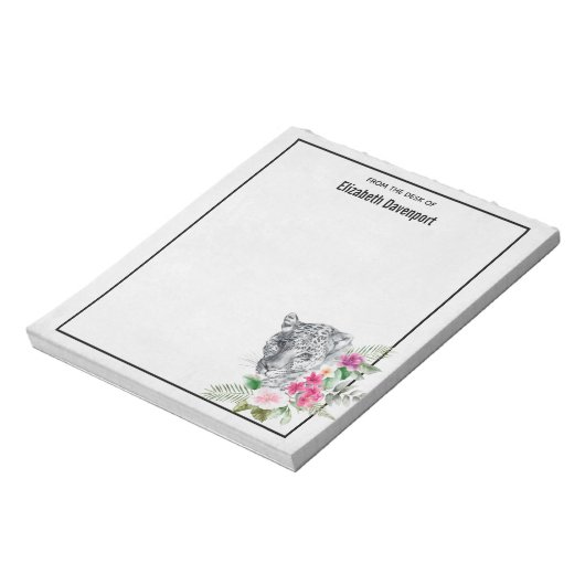 Schönes Leopard Head Portrait in Wasserfarbe Notizblock (Rotiert)