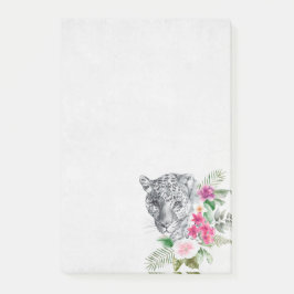 Schönes Leopard Head Portrait in Wasserfarbe Post-it Klebezettel