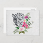 Schönes Leopard Head Portrait in Wasserfarbe Postkarte (Vorne/Hinten)