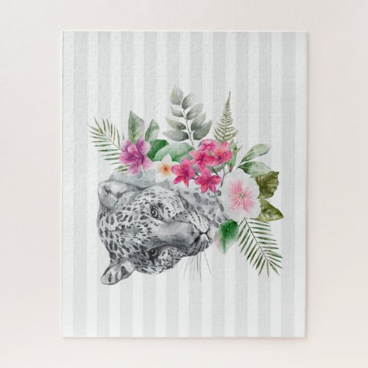 Schönes Leopard Head Portrait in Wasserfarbe Puzzle (Vertikal)