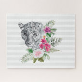 Schönes Leopard Head Portrait in Wasserfarbe Puzzle (Horizontal)