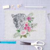 Schönes Leopard Head Portrait in Wasserfarbe Seidenpapier (Handwerk)