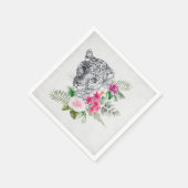 Schönes Leopard Head Portrait in Wasserfarbe Serviette (Ecke)