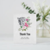 Schönes Leopard Head Portrait Vielen Dank Postkarte (Stehend Vorderseite)