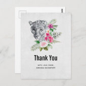 Schönes Leopard Head Portrait Vielen Dank Postkarte (Vorne/Hinten)