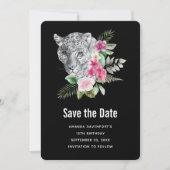 Schönes Leopard Portrait Aquarell Illustration Save The Date (Vorderseite)