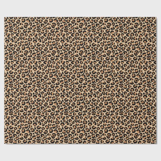 Schönes Leopard Print Weihnachtswrapping Papier Geschenkpapier (Flach)
