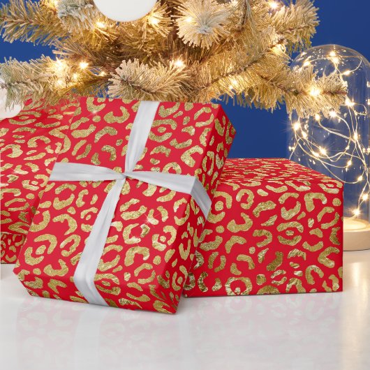 Schönes Leopard Print Weihnachtswrapping Papier Geschenkpapier (Feiertage)