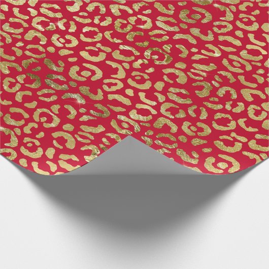 Schönes Leopard Print Weihnachtswrapping Papier Geschenkpapier (Ecke)