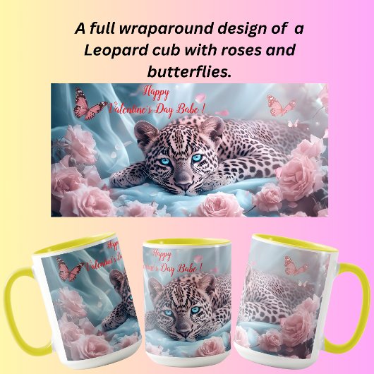 Schönes Leopardendesign für den Valentinstag Tasse