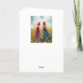 Schönes Lesbisches Paar im Bereich der Blume Karte (Rückseite)