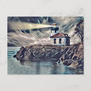 Schönes Leuchtturm Digitale Kunst Malerei Postkarte