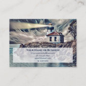 Schönes Leuchtturm Digitale Kunst Malerei Visitenkarte (Rückseite)