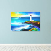 Schönes Leuchtturm Landschaft Christliche Kunst Leinwanddruck (Insitu (Holzboden))