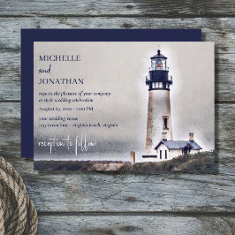 Schönes Leuchtturm Nautical Beach Wedding Einladung