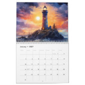Schönes Leuchtturm Wasserfarbe 12 Monate Kalender (Jan 2027)