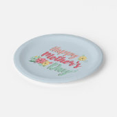 Schönes Licht Blue Happy Mütter Day Pappteller (Schrägansicht)