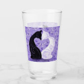 Schönes Liebe Glass Cat Couple Glas (Vorderseite)