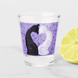 Schönes Liebe Shot Glass Cat Couple Schnapsglas