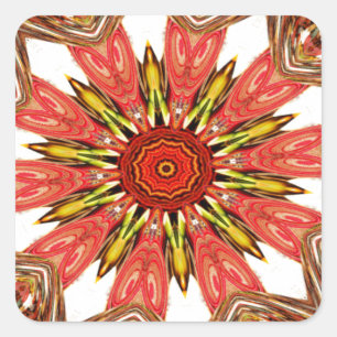 Schönes, liebevoll asiatisches, traditionelles Mus Quadratischer Aufkleber