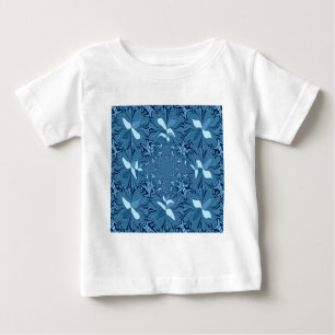 Schönes, liebevoll strahlend blaues Muster nahtlos Baby T-shirt
