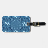 Schönes, liebevoll strahlend blaues Muster nahtlos Gepäckanhänger (Vorderseite horizontal)