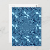 Schönes, liebevoll strahlend blaues Muster nahtlos Postkarte (Vorne/Hinten)