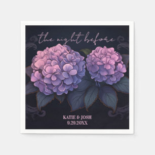 Schönes Lila Black Hydrangea Probe Dinner Serviette