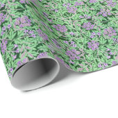 Schönes lila Blumenmuster Geschenkpapier (Rolleneckpunkt)