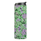 Schönes lila Blumenmuster Thermosbecher (Nach links gedreht)
