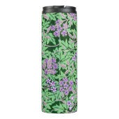 Schönes lila Blumenmuster Thermosbecher (Rückseite)