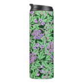 Schönes lila Blumenmuster Thermosbecher (Nach rechts gedreht)