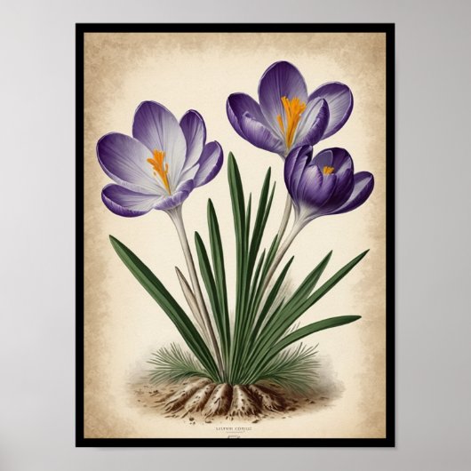 Schönes Lila Crocus Sativus Blume Wall Poster (Vorne)