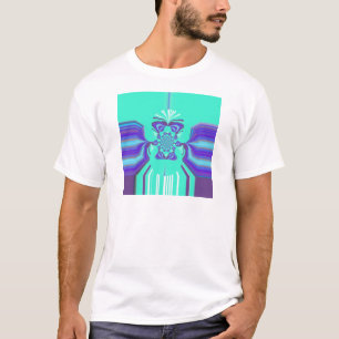 Schönes lila cyan irisierendes Blau Vektor Farbe T-Shirt