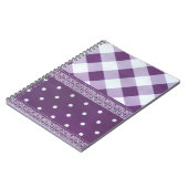 Schönes Lila Damast-Muster nahtlos Notizblock (Linke Seite)