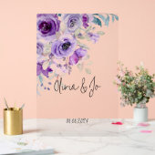 schönes lila florales Acrylzeichen Acrylschild (Hochzeit)