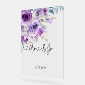 schönes lila florales Acrylzeichen Acrylschild (Winkel)
