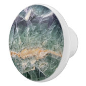 Schönes Lila grünes Fluorite Gem Foto Kristall Keramikknauf (Rechts)