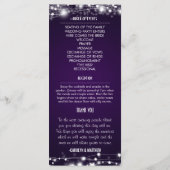 Schönes Lila Hochzeitsprogramm für glühende Sterne Programm (Rückseite)