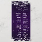 Schönes Lila Hochzeitsprogramm für glühende Sterne Programm (Vorne/Hinten)