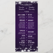 Schönes Lila Hochzeitsprogramm für glühende Sterne Programm (Vorderseite)