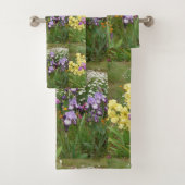 Schönes Lila Iris Blume Blumenstrauß Foto Badhandtuch Set (Insitu)