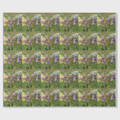 Schönes Lila Iris Blume Blumenstrauß Foto Geschenkpapier (Flach)