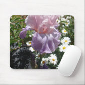 Schönes Lila Iris Blume Blumenstrauß Foto Mousepad (Mit Mouse)