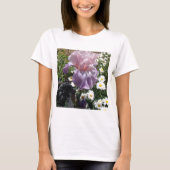 Schönes Lila Iris Blume Blumenstrauß Foto T-Shirt (Vorderseite)