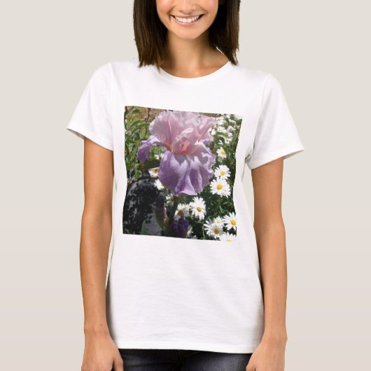 Schönes Lila Iris Blume Blumenstrauß Foto T-Shirt (Vorderseite)