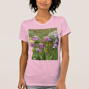 Schönes Lila Iris Blume Blumenstrauß Foto T-Shirt